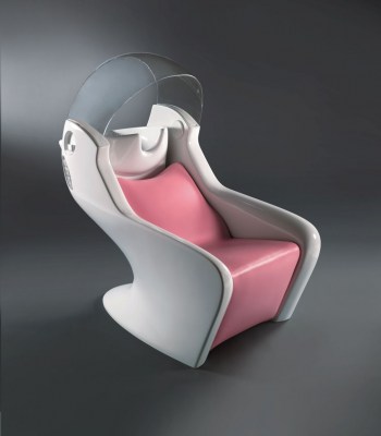 Lavacabezas Tecknowash Sound - Teja blanca, estructura blanca, tapizado K.R. Pink